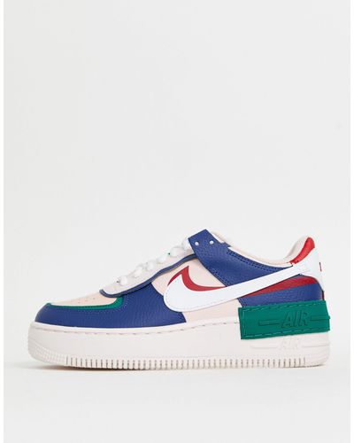 Nike Leather Air Force 1 Shadow in Navy (Blue) - Lyst