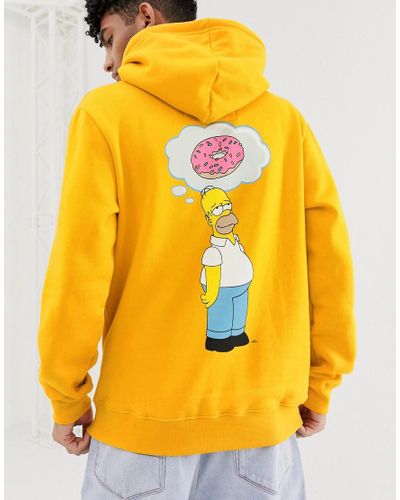 Sudadera amarilla con capucha y diseo de Homer Simpson de Pull\u0026Bear de  Denim de color Amarillo para hombre | Lyst