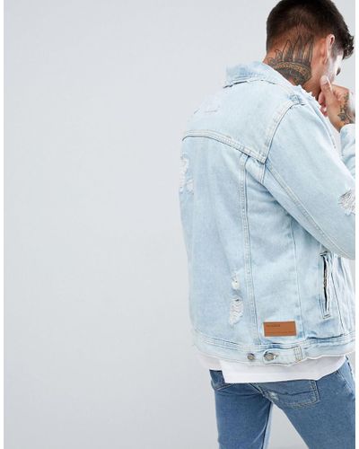 pull&bear denim jacket in light blue