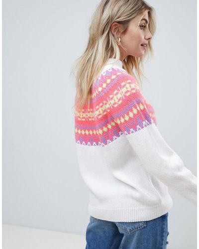 pink fairisle christmas jumper