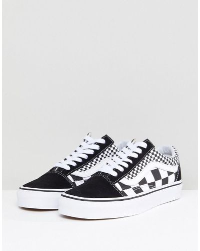 Vans Canvas Old Skool Trainers In Mixed Checkerboard - Lyst