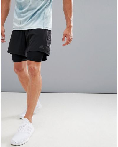 adidas Running Dual 2-in-1 Shorts In Black Bq7245 for Men - Lyst