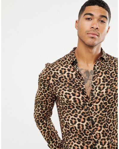 cheetah print dress shirt