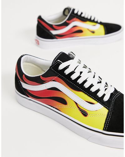 Vans Old Skool - Sneakers Met Vlammen in het Zwart voor heren - Lyst