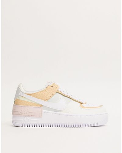 Nike Rubber Air Force 1 Shadow Tonal Cream And Orange Sneakers in Natural - Lyst