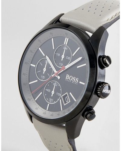 BOSS by HUGO BOSS 1513562 Grand Prix Chronograph Leather Watch In Brown for  Men - Lyst