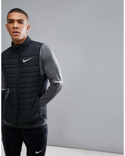 Nike Synthetic Padded Gilet In Black 