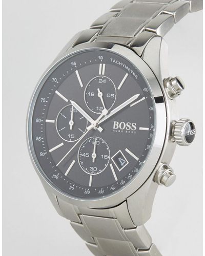 BOSS by HUGO BOSS By Hugo 1513477 Grand Prix Chronograph Bracelet Watch In  Silver in Metallic for Men - Lyst