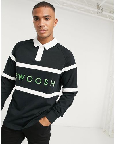 Nike Swoosh Rugby Shirt in Black for 