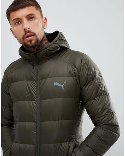 puma packable hooded jacket in black