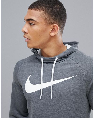 nike grey swoosh hoodie