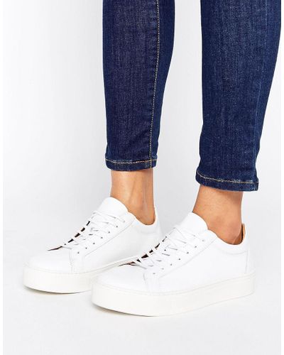 SELECTED Leather Femme Donna Sneaker in White - Lyst