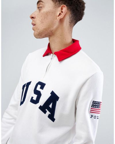 Sudadera con media cremallera en blanco con aplicacin de USA CP-93 Capsule  de Polo Ralph Lauren de hombre de color Blanco | Lyst