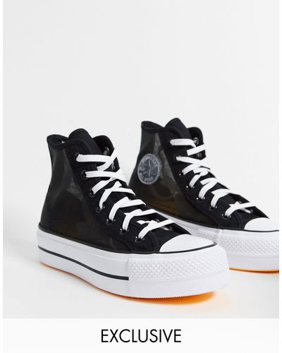 Converse Rubber Chuck Taylor - Hoge Gympen Met Plateauzool in het Zwart -  Lyst