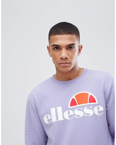 Ellesse Sweatshirt With Large Logo In Lilac in Purple for Men - Lyst