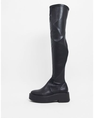 Botas altas negras planas Mango de color Negro | Lyst