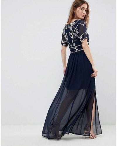 long frock navy blue