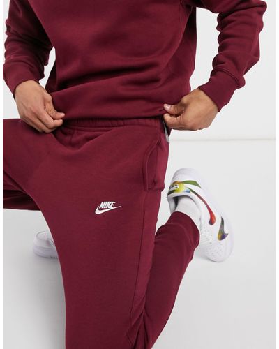 Nike Baumwolle – Club – Weinrote Jogginghose mit Bündchen in Rot für Herren  | Lyst DE
