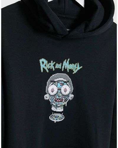 Pull\u0026Bear Rick And Morty Hoodie in Black for Men | Lyst
