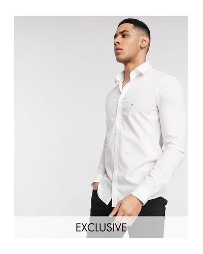Calvin Klein Denim – Eng geschnittenes, weißes Hemd, leicht zu bügeln,  exklusiv bei ASOS in Weiß für Herren - Lyst