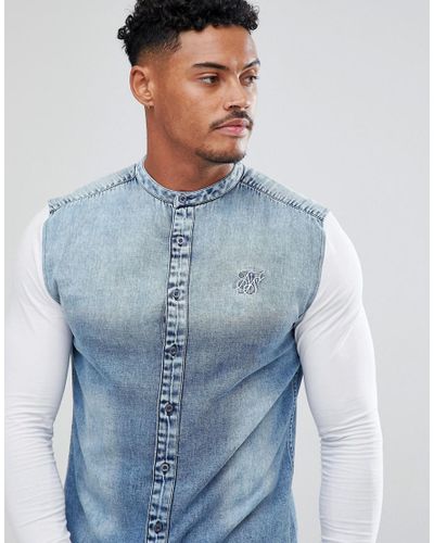 siksilk denim shirt