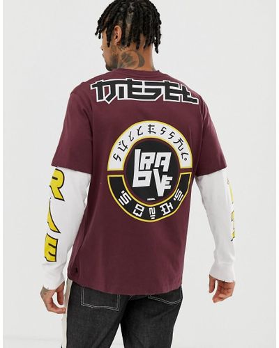 DIESEL Denim T-sound Layer Long Sleeve 