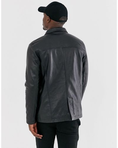 reefer leather jacket
