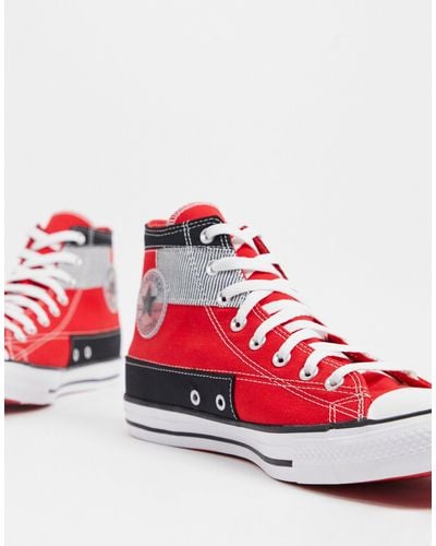 Converse Rubber Chuck Taylor All Star Hi Patchwork Sneakers in Red for ...