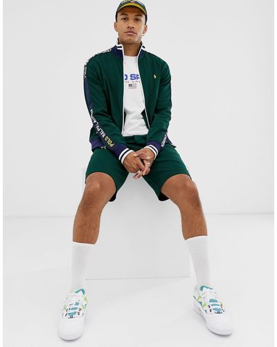Polo Ralph Lauren Baumwolle – Sportliches Trainingsoberteil mit Zierstreifen  und Logo in Grün für Herren | Lyst AT