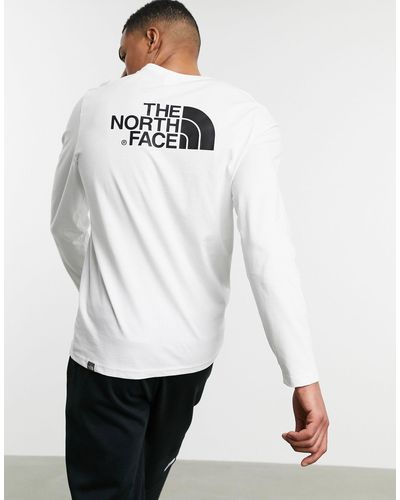 The North Face Cotton Easy Long Sleeve T-shirt in White for Men - Lyst