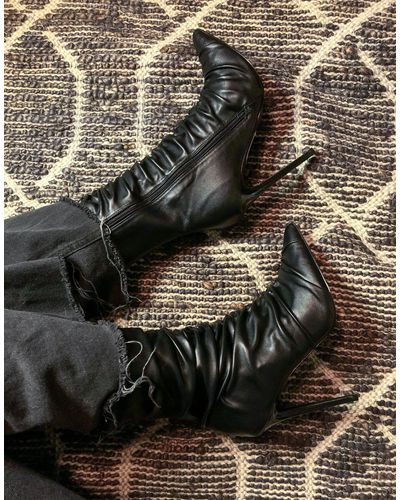 ruched heeled boots