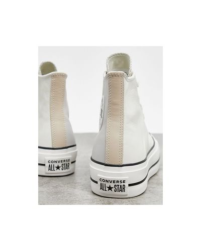 Chuck Taylor Lift - Baskets plateformes montantes - Blanc cassé et beige  contrastant Converse - Lyst