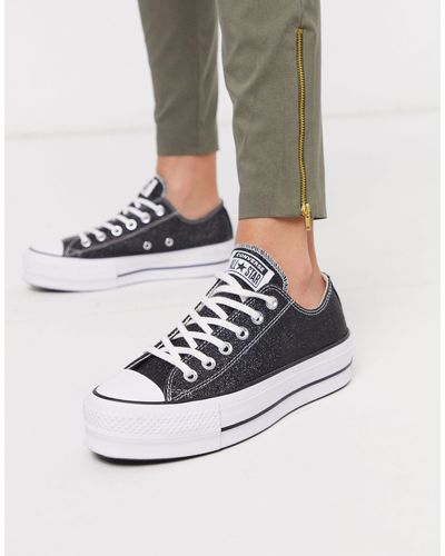 converse negras glitter