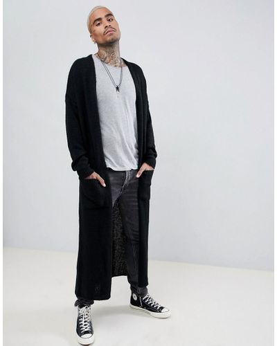 black longline cardigan