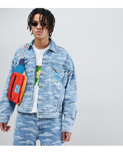 Giacca di jeans con motivo a nuvole effetto consumatoASOS in Denim da Uomo  colore Blu | Lyst