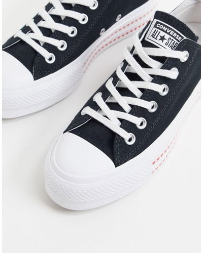 Zapatillas negras con corazón y plataforma Chuck Taylor Lift Converse de  Caucho de color Negro | Lyst