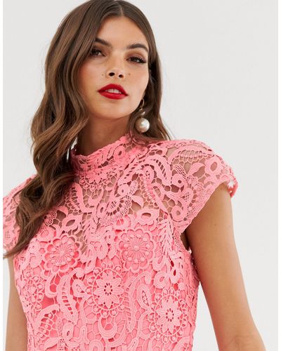 chi chi london lace top midi dress with pleated skirt