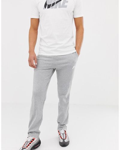 Nike Club Swoosh Open Hem Jogger in Grey (Grey) for Men - Lyst