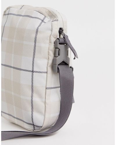 Nike Synthetic Small Logo Check Flight Bag in White for Men - Lyst