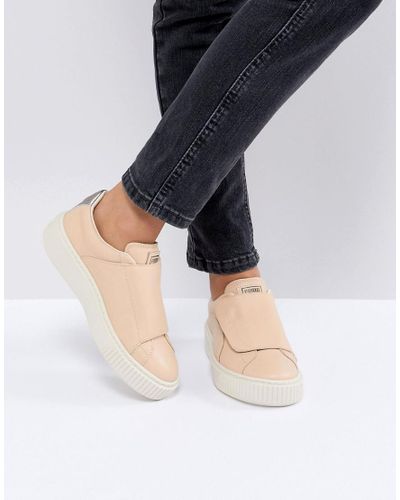 puma platform sneakers beige