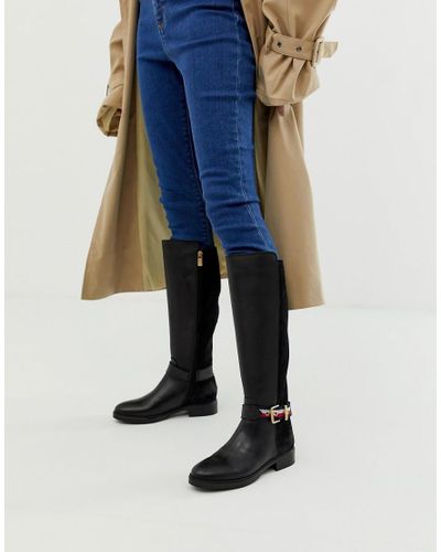 tommy hilfiger tall black boots