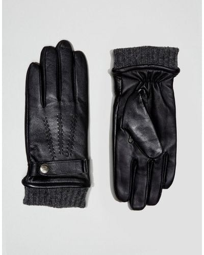 Dents Henley Men's Warm Lined Touchscreen Leather Gloves 