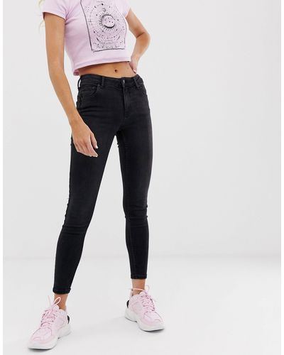 Bershka Denim Push Up Jean in Black 