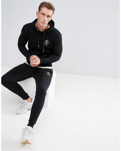 black and gold gym king joggers
