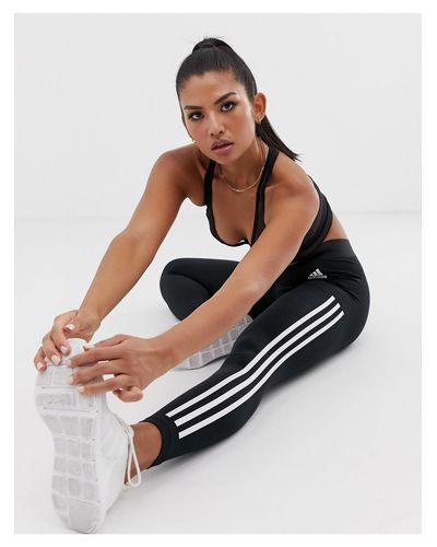 adidas training 3 stripe leggings