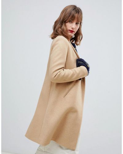 stradivarius double button longline coat