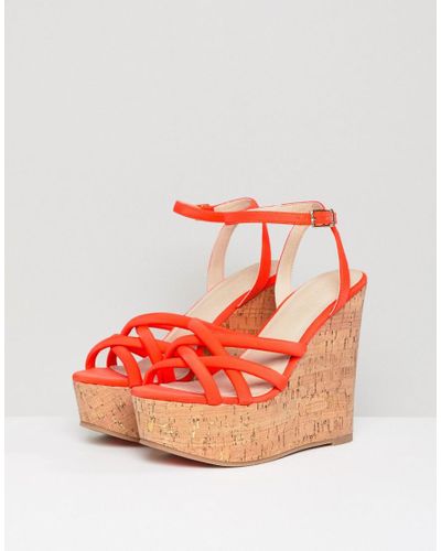 TULITA - Chaussures compensées à talons hauts pointure large Jean ASOS en  coloris Orange - Lyst