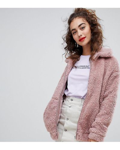 pink teddy borg jacket