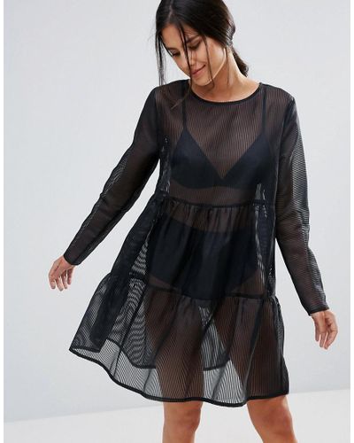 Black sheer babydoll dress Clearance