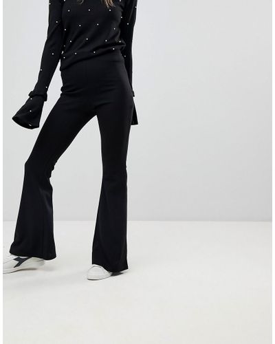 New Look Crepe Flare Pants in Black 